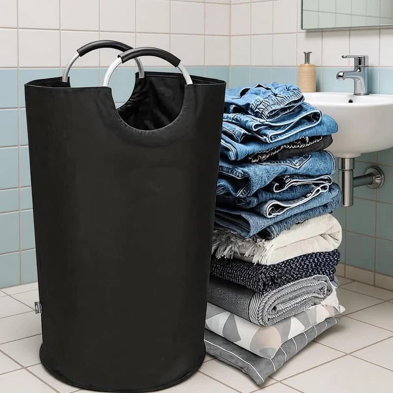 90L Large Wallet Basket, Foldable, Oxford Fabric, High and Self-supporting, for Bathroom