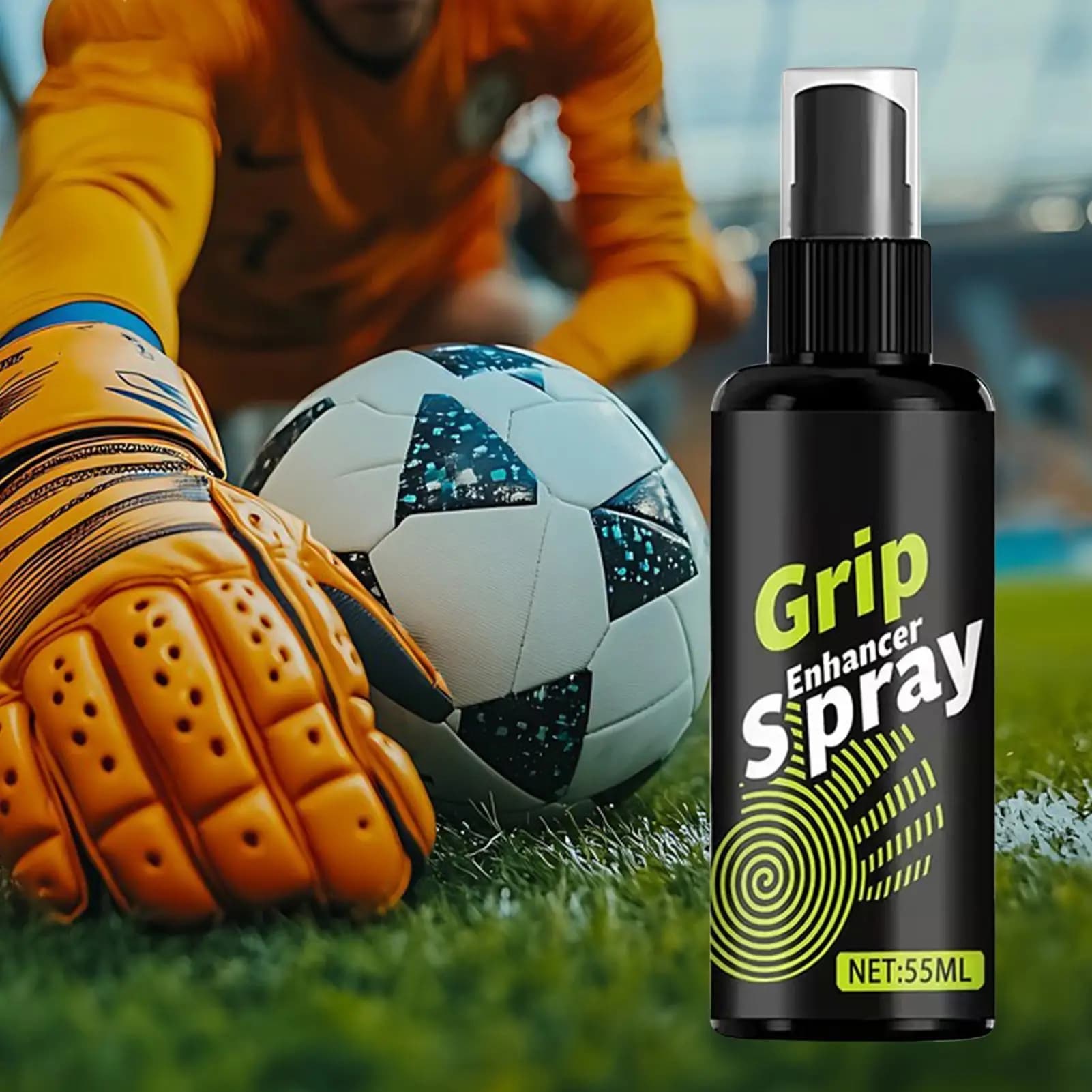 Colla Antiscivolo per Guanti da Portiere 55ml, Spray Aderente per Guanti da Calcio, Pallavolo, Baseball, Boxe, Golf