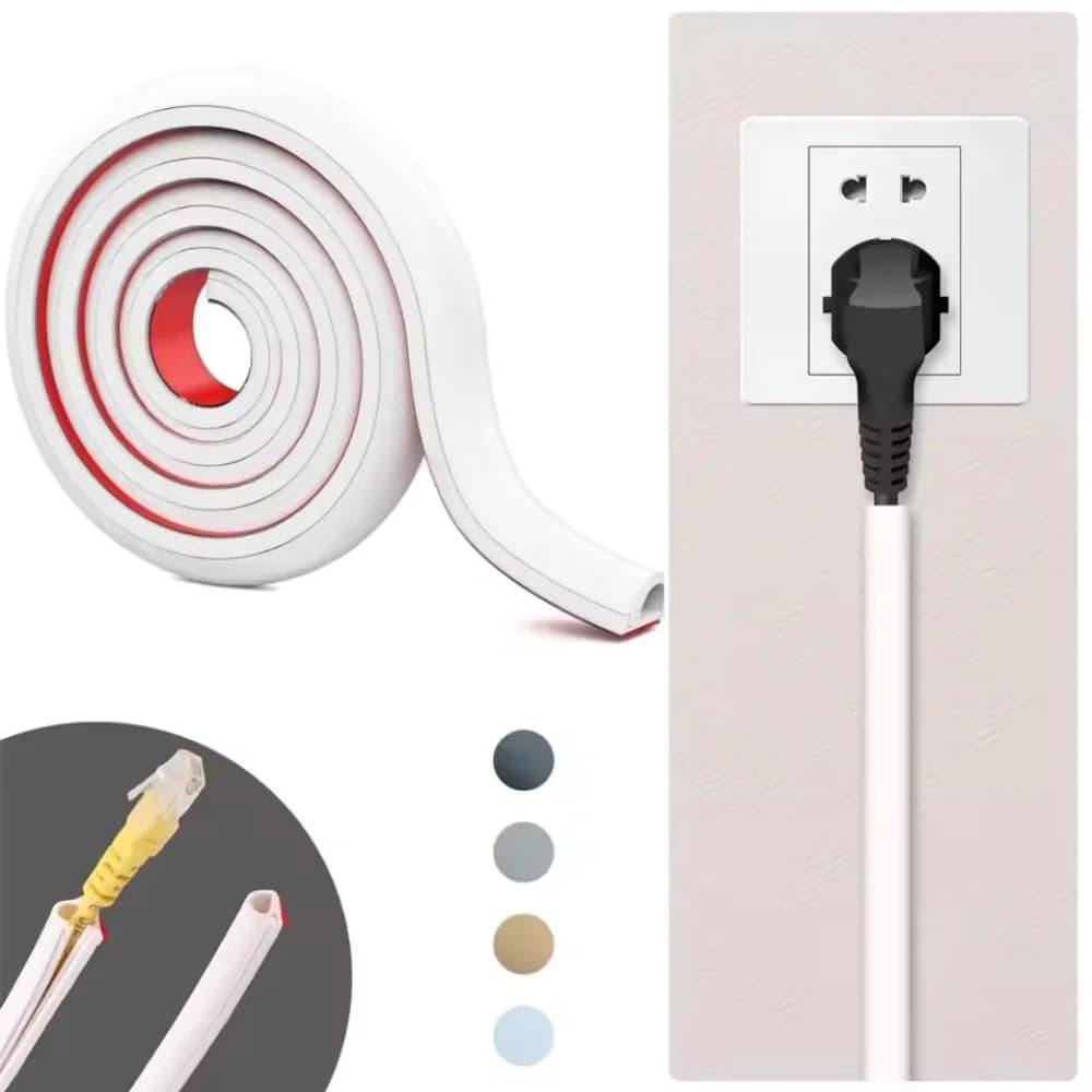 1 pz 1 m/39,37 pollici professionale autoadesivo cavo da parete ocultatore cavo da corsa correttore PVC flessibile gestione dei cavi Home Office