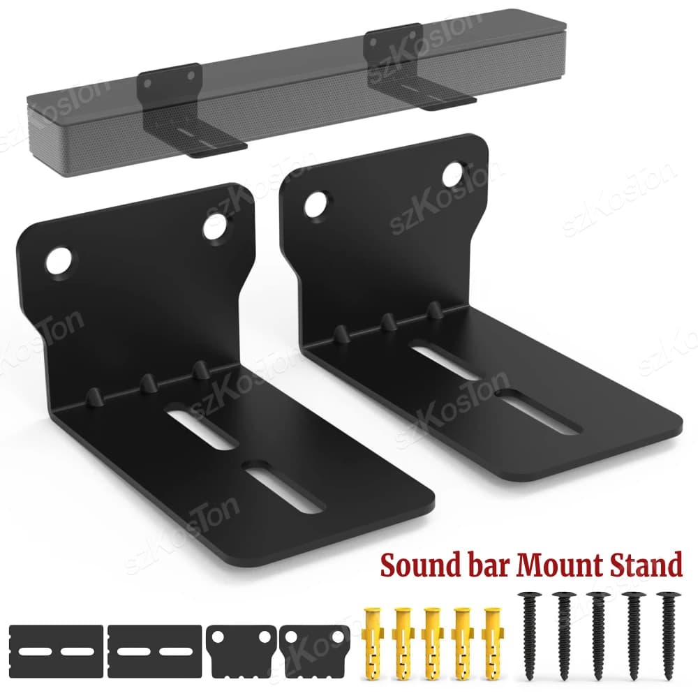 Staffe da parete per montaggio su soundbar da 2 pezzi sotto la TV Supporti per soundbar universali Supporto per altoparlante per Samsung Bose LG Sony JBL