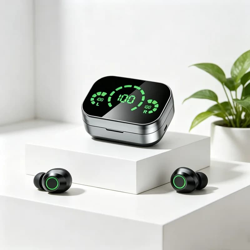 TWS wireless Bluetooth headset with microphone earphone charging box LED Fone Bluetooth headset wireless headset