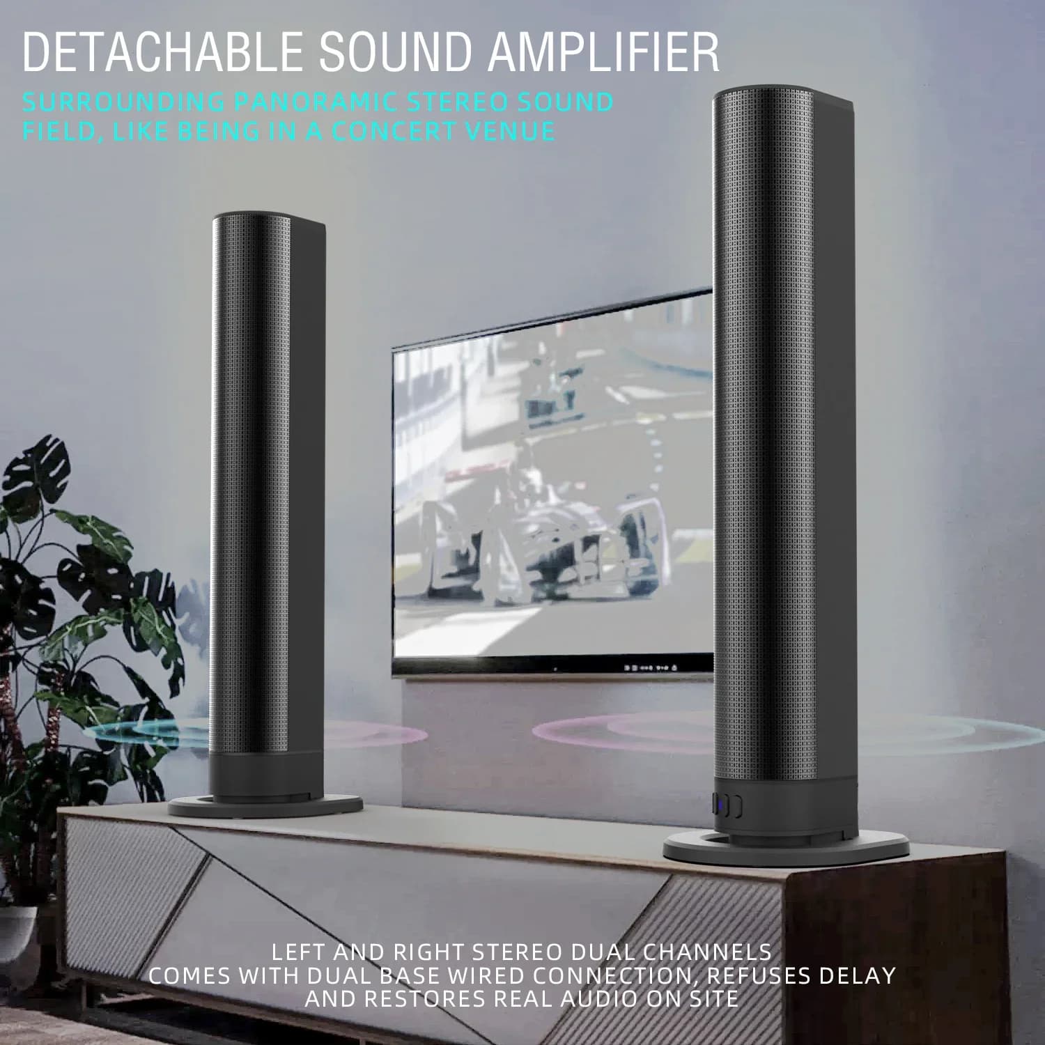 Soundbar FM TV Altoparlanti Bluetooth Connessioni HDMI/AUX/BT/OPT Soundbar con sistema audio Shengba Home Cinema staccabile 2 in 1