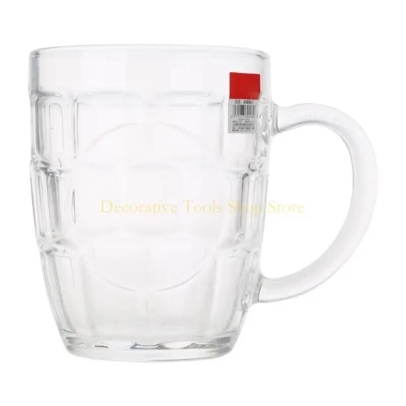QX2E tazza birra acrilica con manico in bicchiere bere infrangibile.
