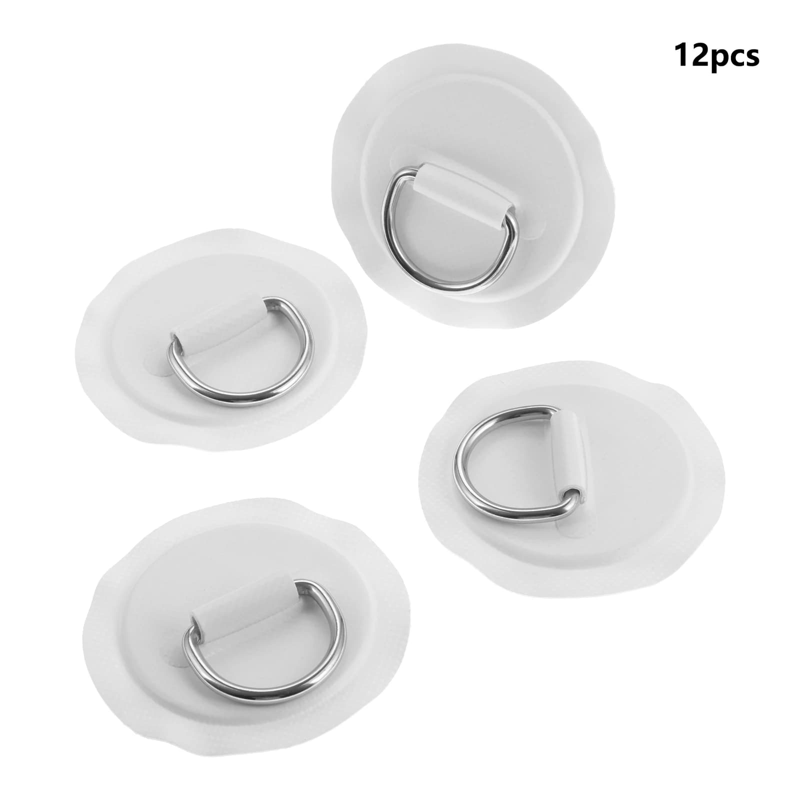 4Pcs Stainless Steel D-Ring PVC Patches for Inflatable Boat Raft Dinghy Kayak Canoe Surfboard Stand Up Paddle Board Accessories