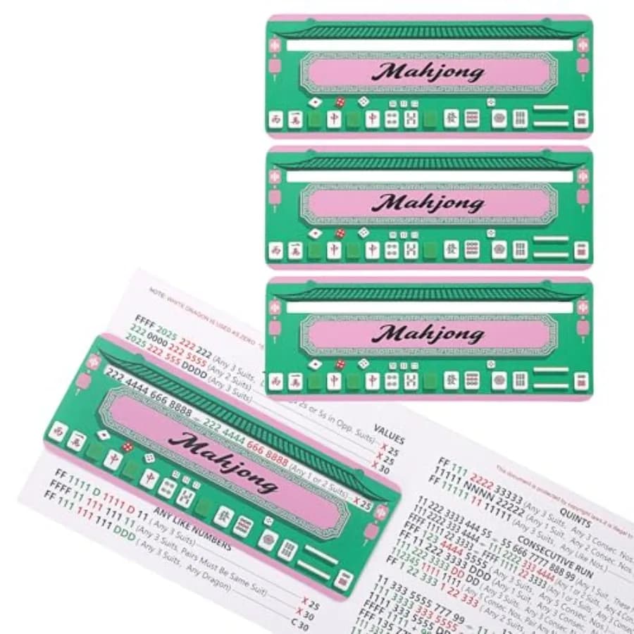 4 Pc Mahjong Line Reader, Mahjong Card Guide and Line Finder for NMJL Card Beginner enior Mut Have, Friendly Travel, Pae, Game