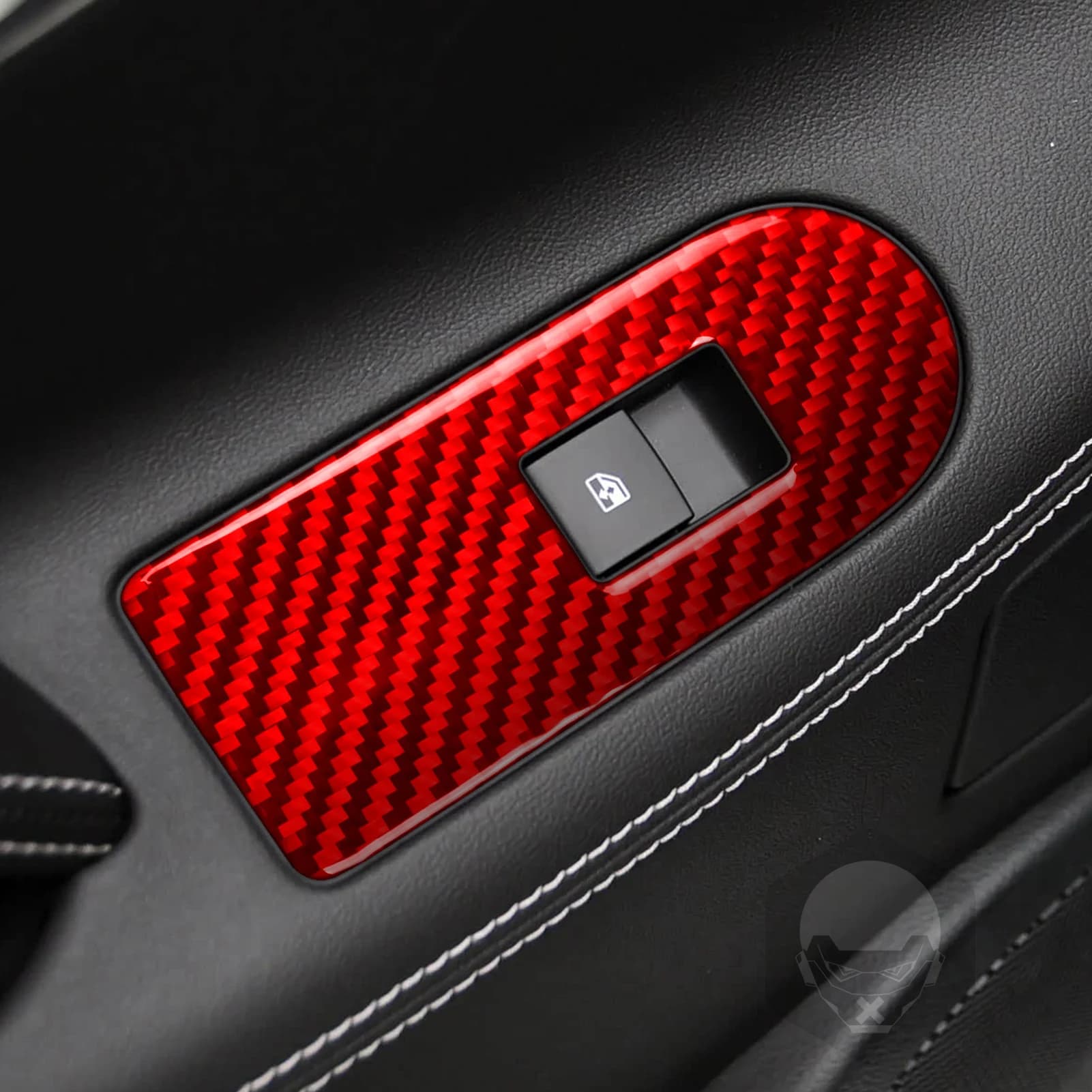 For Buick Lacrosse CXL CXS 2010-2013 Red Carbon Fiber Rear Door Window Lift Switch Trim Cover Panel Stickers