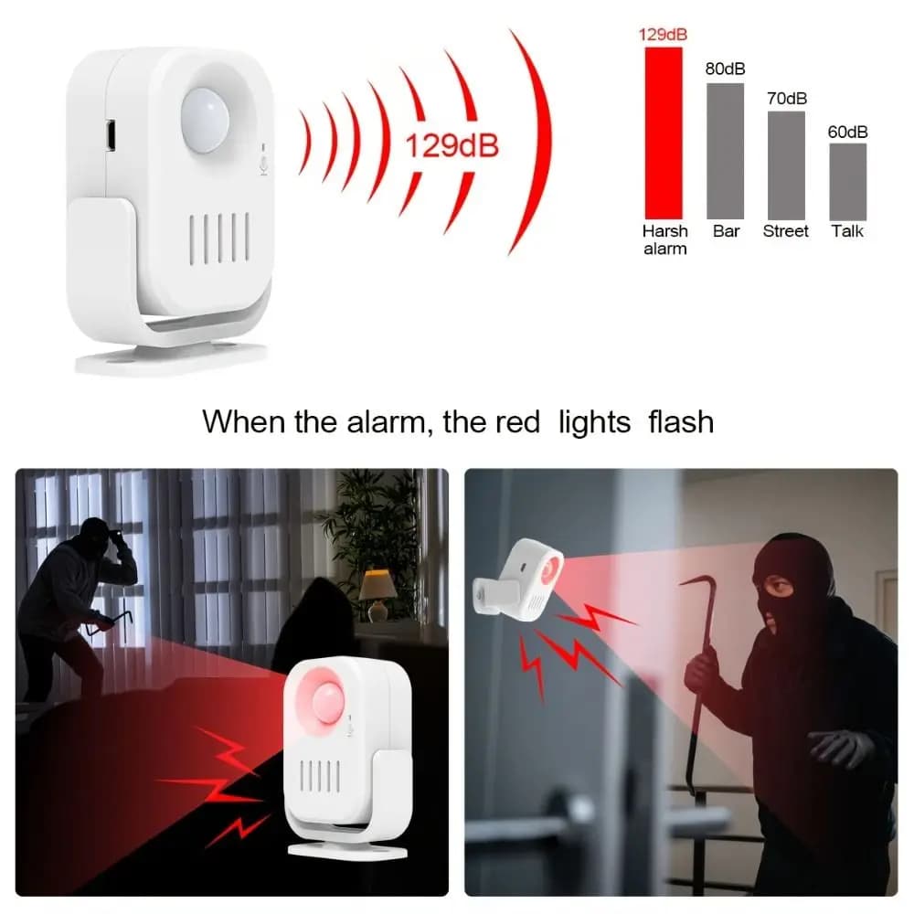Campanello Intelligente con Allarme di Sicurezza, Attivazione Vocale, Sensore di Movimento a Infrarossi, Wireless con Funzione di Registrazione