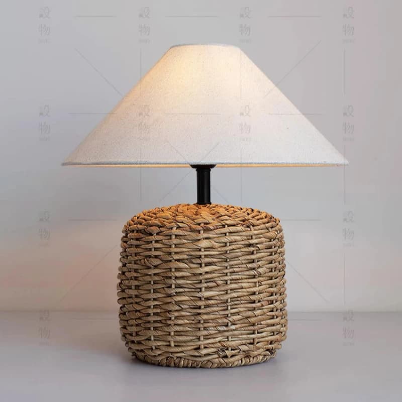 Handmade Woven E27 Table Lamp Rattan Ornament Vintage Led Table Lamps for Living Room Bedroom Hotel Bedside Lights