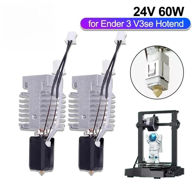 Kit Blocco Riscaldante per Stampante 3D, Nuovo Kit Hotend Aggiornato per Creality Ender 3 V3 SE, Kit Hot End 24V 60W con Riscaldatore in Ceramica e Termistore