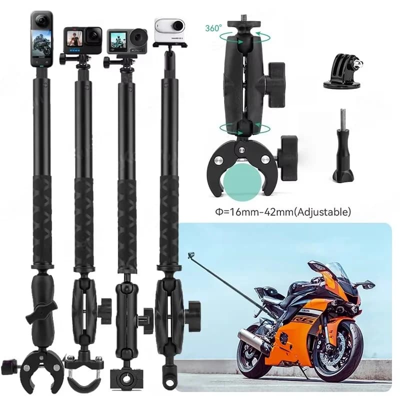 Supporto per Telecamera da Moto e Bicicletta, Montaggio su Manubrio per GoPro 13 12 11 10 9 8 DJI Action 6 5 Pro NANO Insta360 X5 X4