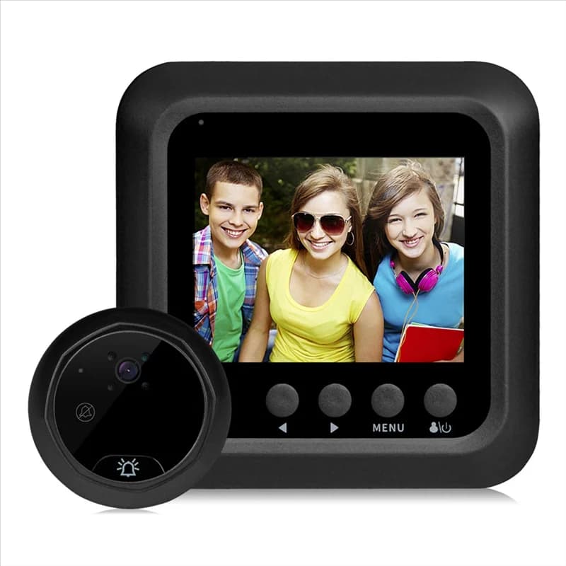 AB41-Camera di sicurezza per campanello intelligente Schermo LCD da 2,4 pollici, sorveglianza del sistema di monitoraggio dello spioncino digitale