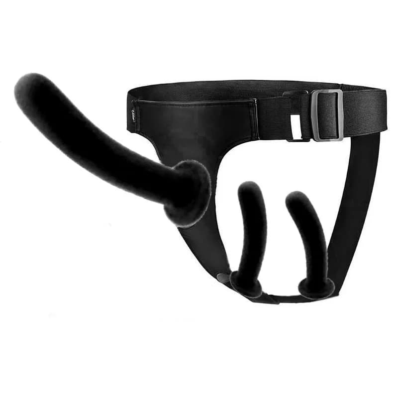 Cintura regolabile in silicone con dildo, mutandine lunghe e sottili con dildo per donne, uomini e coppie, strap-on morbido e flessibile per il sesso.