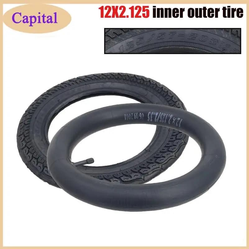Hot selling 12x2.125 inner and outer tires12 inch bicycle scooter baby stroller tires inner and outer tires parts