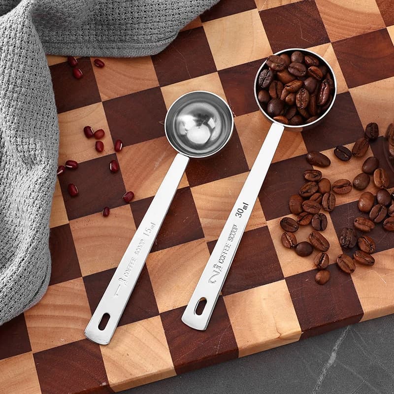 Coffee Measuring Spoon Coffee Bean Scoop Sugar Spice Powder Spoon Stainless Steel Measuring Spoon Kitchen Bar Coffee Accessories