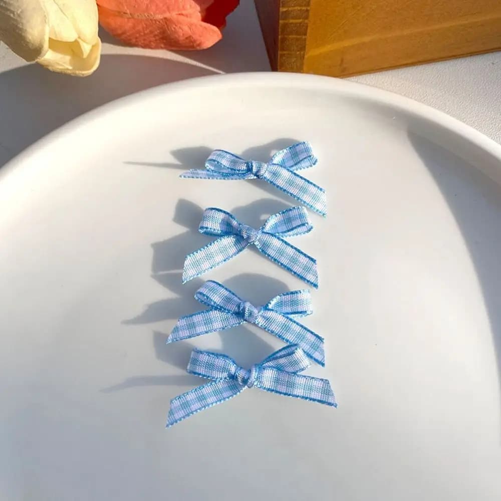 10 forcine per capelli in cotone con fiocco, decorazione, piccole clip per parrucca fai da te, decorazione, mini accessori per forcina carini, copricapo