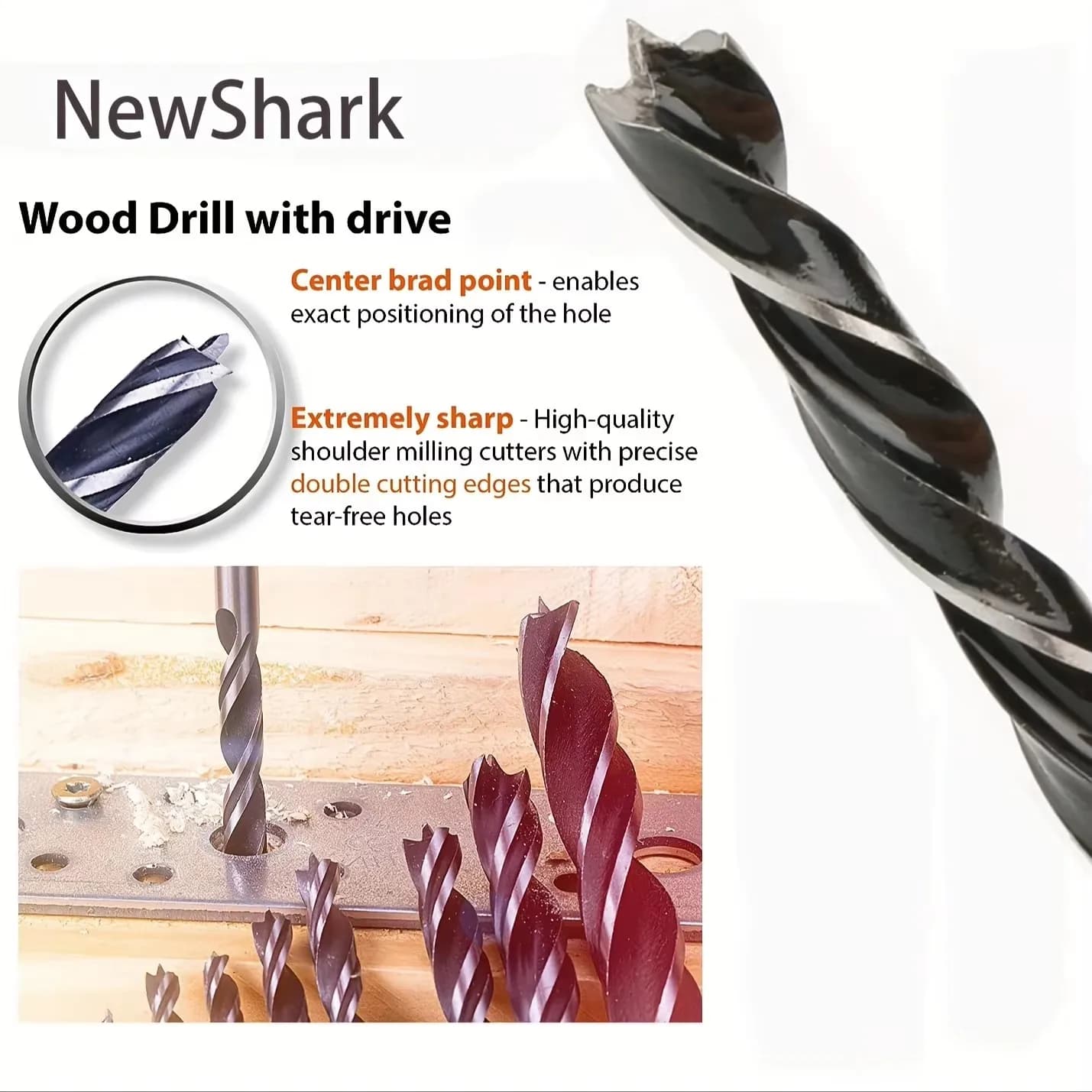 Set di punte da trapano per legno 2mm 3mm 4mm 5mm 6mm 8mm 10mm, punte da trapano per metallo con punta in carburo, codolo piatto, per cemento, pietra, mattoni