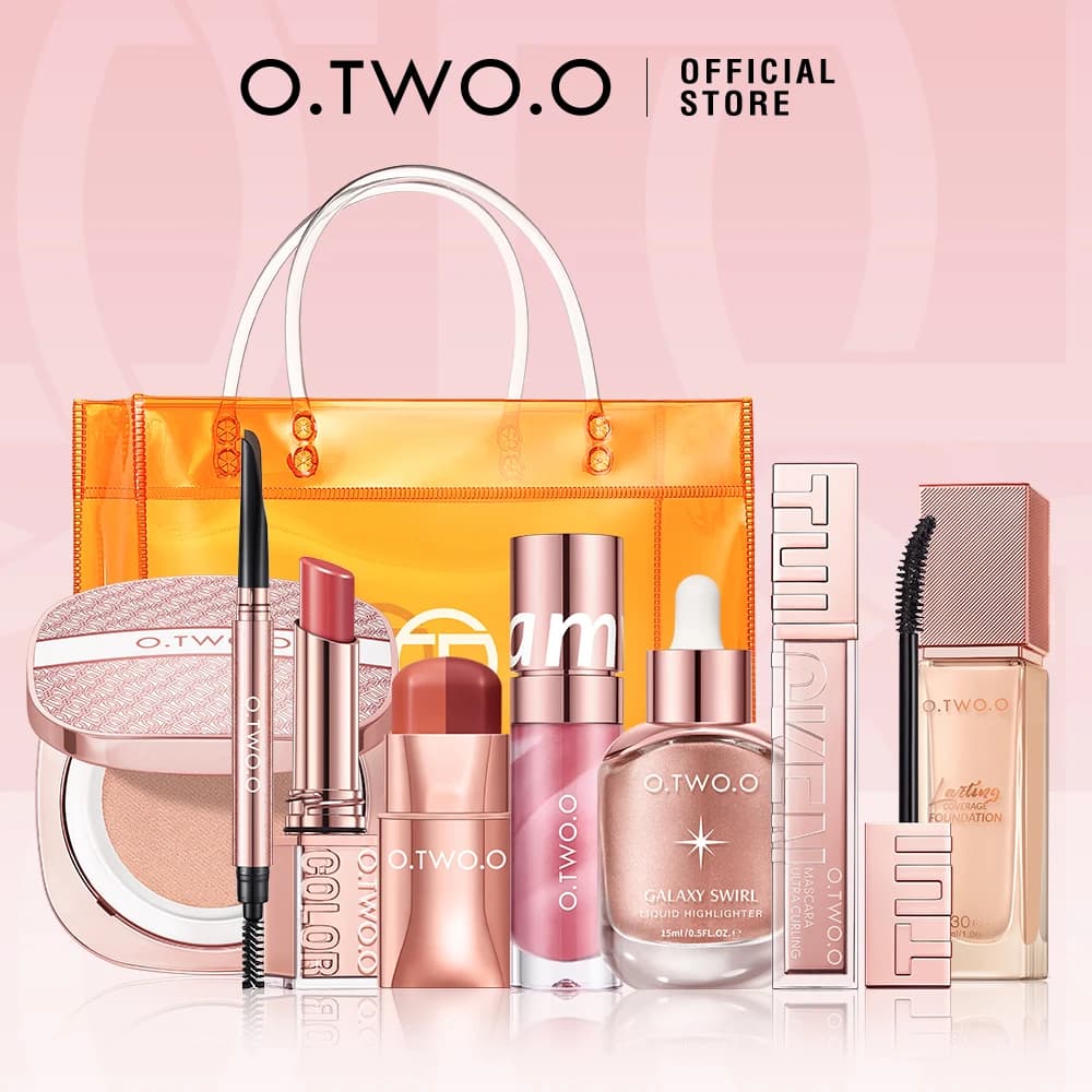 O.TWO.O. Complete Set of Makeup Cosmetics Kit Mascara Eyeliner Foundation BB Cream Air Pillow Corrector Blush Stick Lipstick Makeup Set