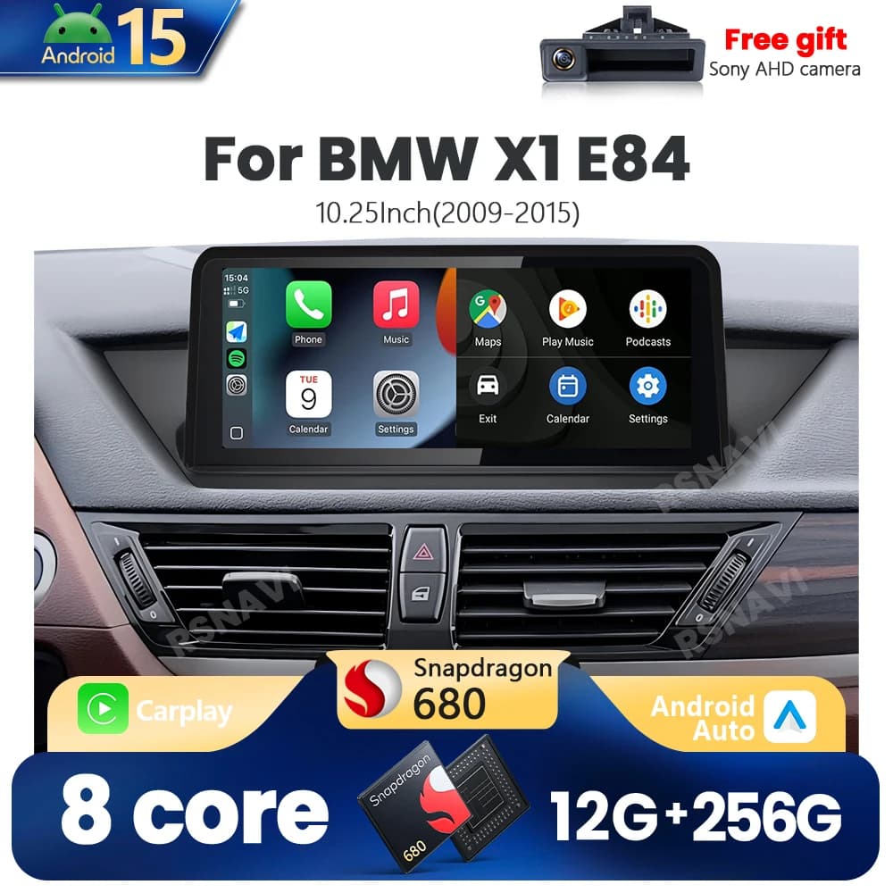 Qualcomm Snapdragon 680 Android 15 Per BMW X1 E84 2009-2015 Wireless CarPlay Auto GPS Multiledia Autoradio Video Lettori Schermo