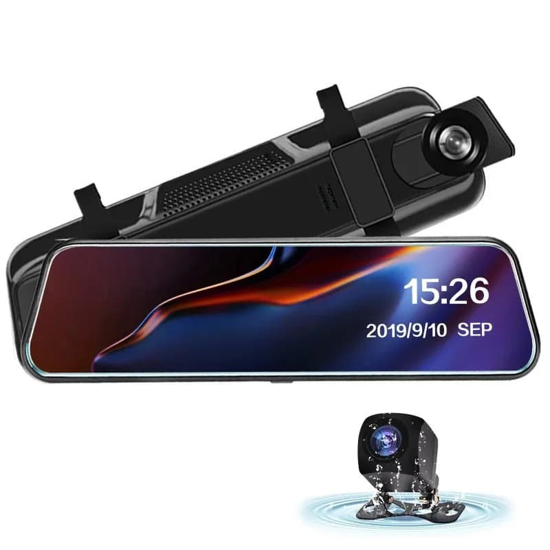 1080P 10 inch full screen double lens mirror for auto touch screen retrovisory flow Dash Cam mirror camera Dashcam Drive Recorder