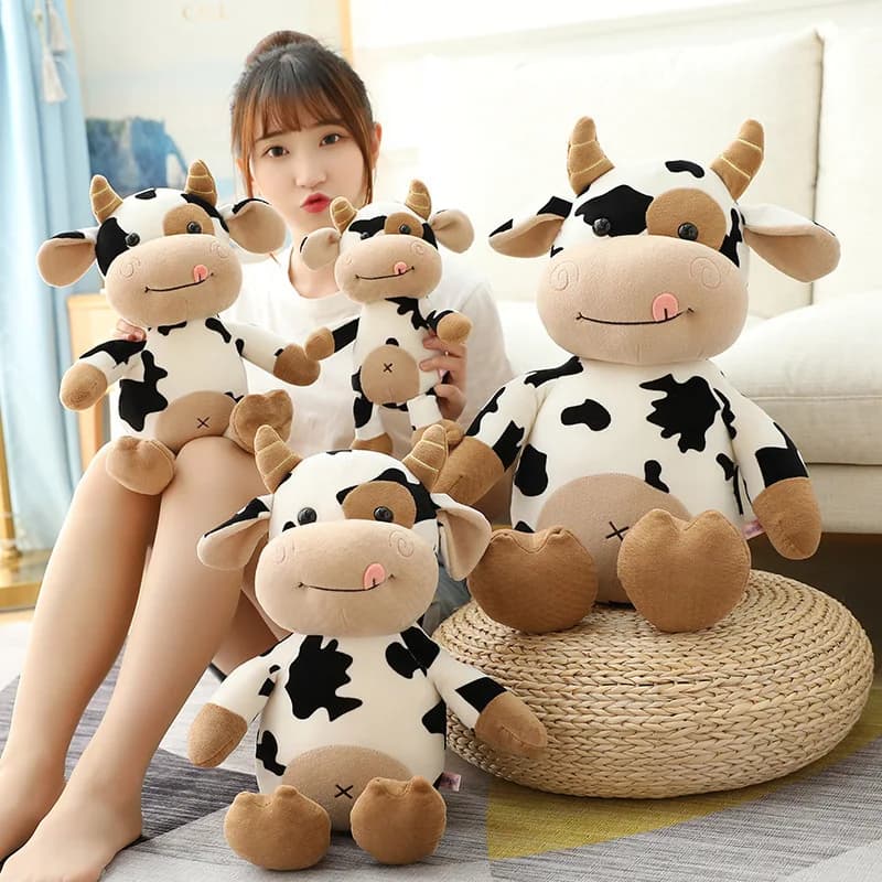 Simpatica mucca peluche bambola di pezza per la fidanzata giocattoli per bambini regali giocattoli di peluche cuscino peluche bambole Patung