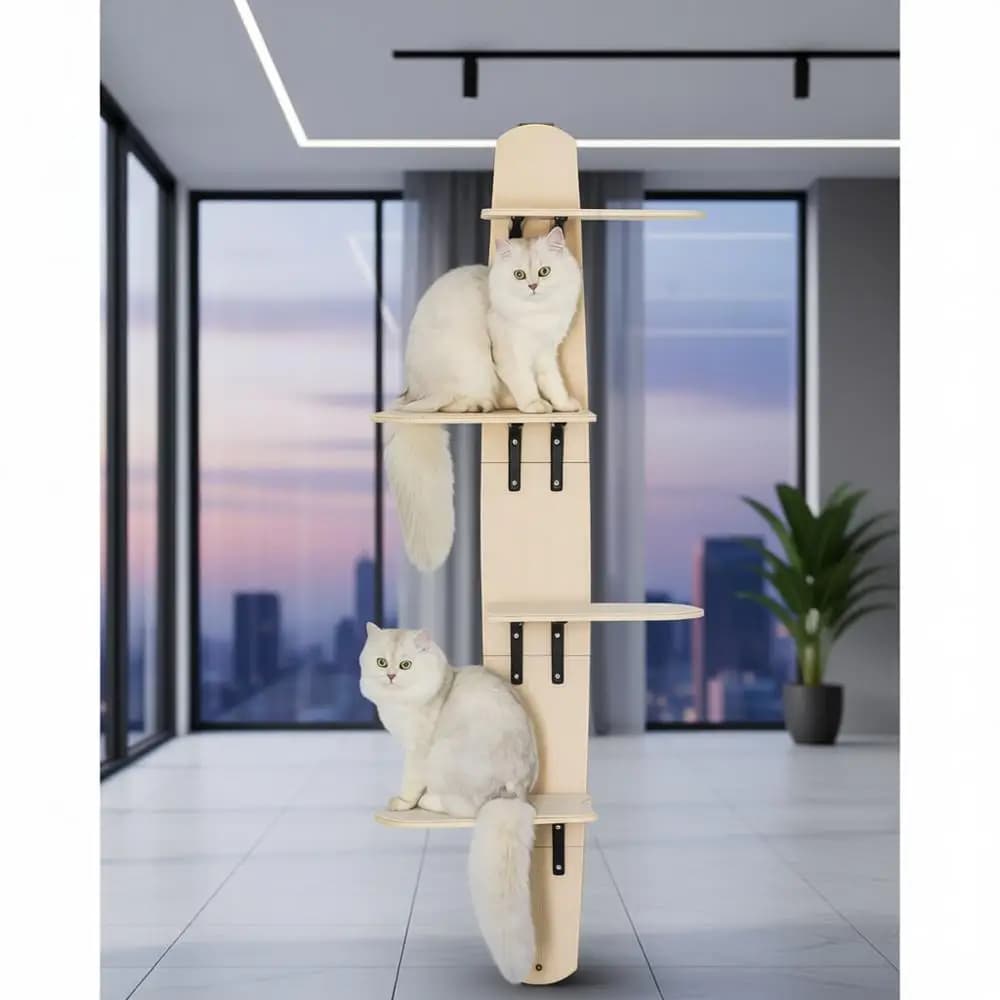 Torre verticale per gatti da interno con posatoio in moquette - Supporto per porta, 67,3 A x 22,3 L x 10,5 W