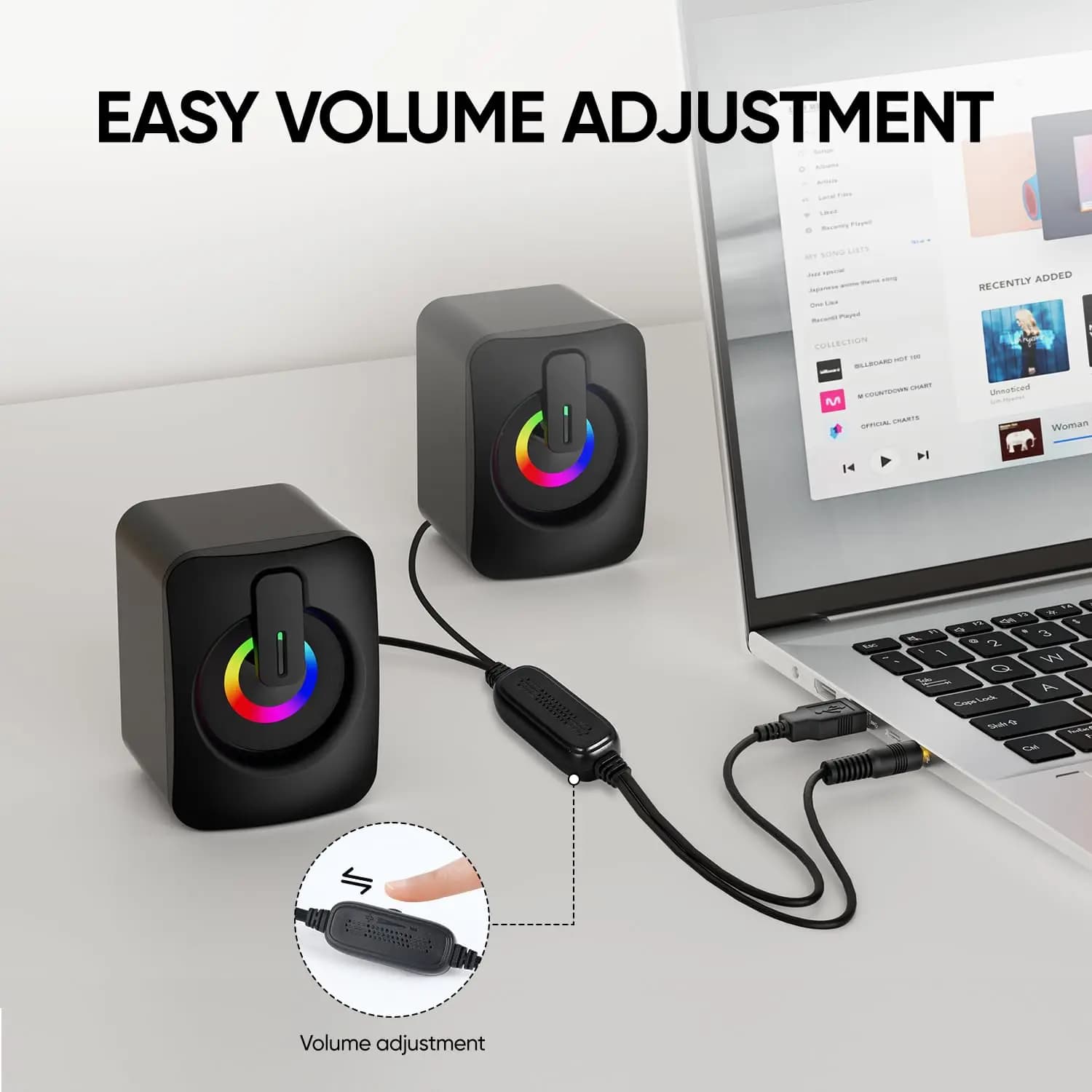 Adatto per altoparlanti per laptop desktop MacBook, altoparlanti per computer con microfono, altoparlanti stereo per computer da ufficio domestico AUX da 3,5 mm