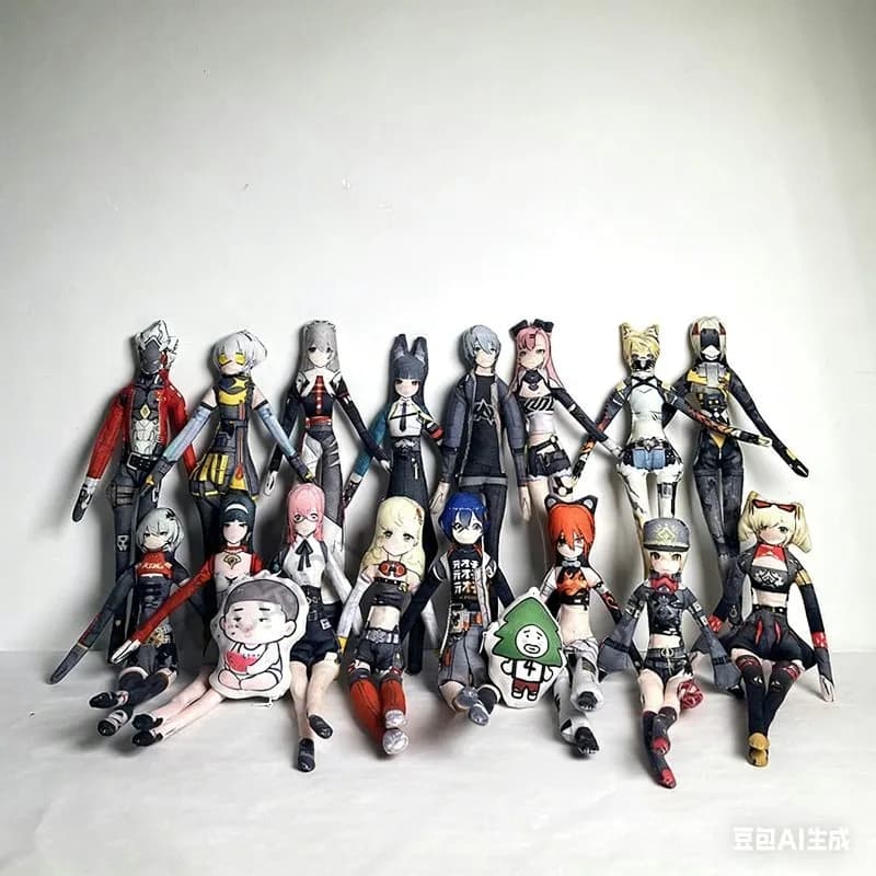 Peluche Cosplay di Harumasa dal Gioco Zenless Zone Zero, Bambola Artigianale con Scheletro in Filo Metallico, Figura Snodabile, Decorazione per Camera, Regalo