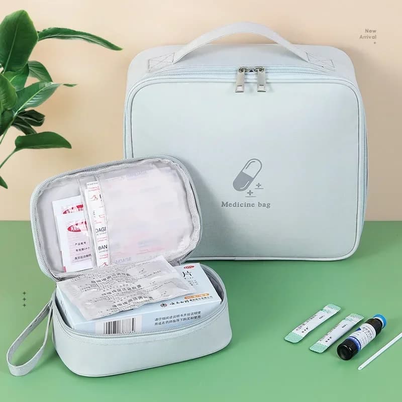 Borsa medica portatile da viaggio da 3 pezzi con piccola borsa per medicinali, kit di pronto soccorso per emergenze all'aperto, borsa per la conservazione dei medicinali domestici