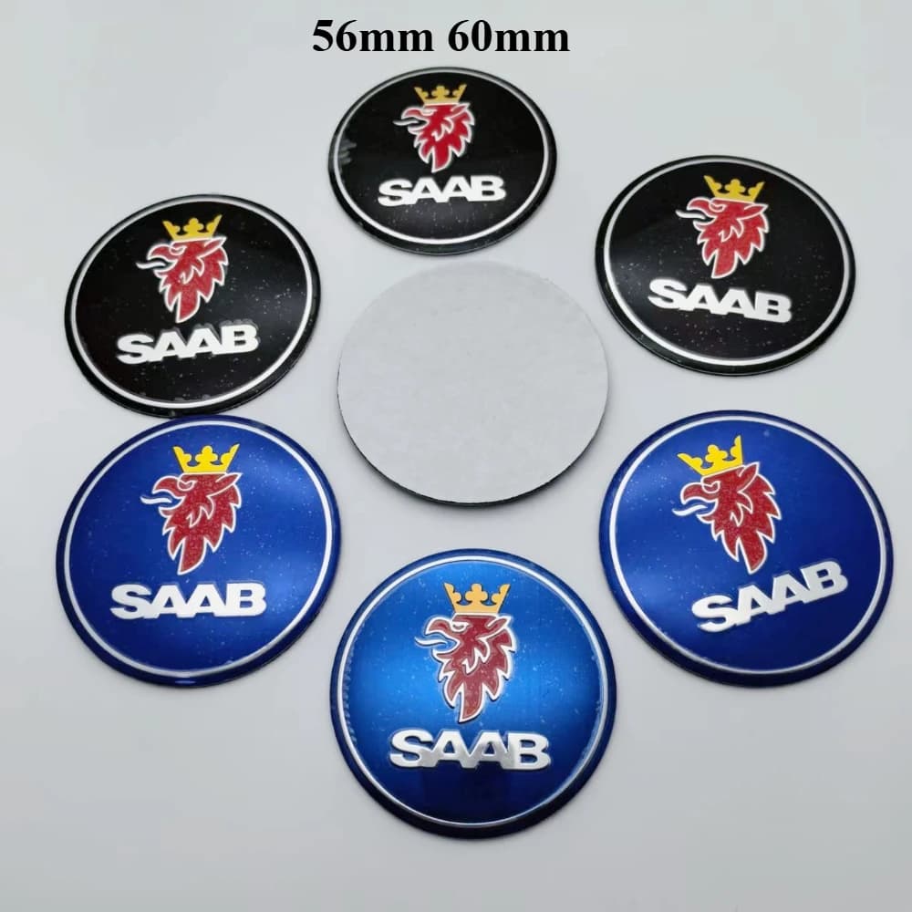 4 pezzi 56mm 60mm logo auto emblema adesivi per auto accessori per SAAB 93 95 centro ruota auto tappi cerchione ruote mozzo copertura distintivo sostituire