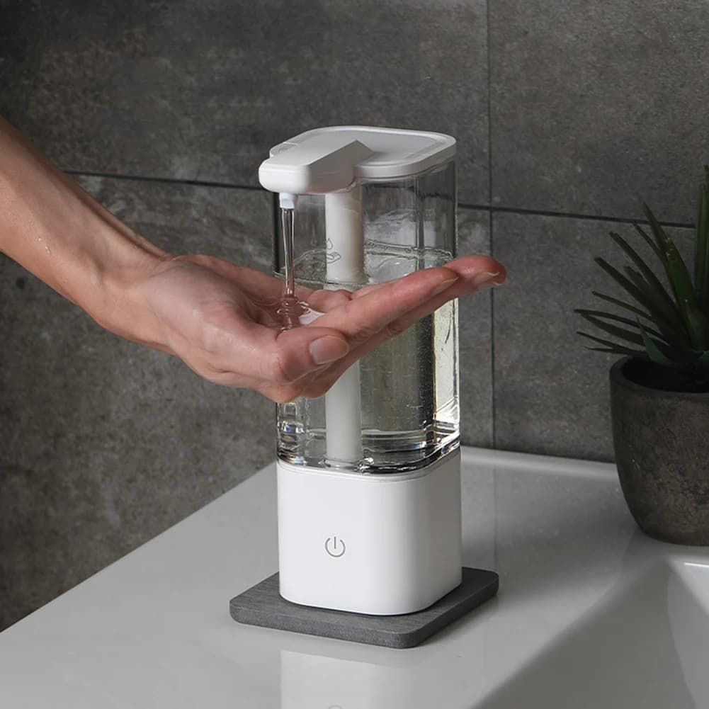 AB42-Dispenser automatico di sapone liquido, dispenser di sapone per lavaggio mani senza contatto, intelligente, con ricarica USB, per cucina, durevole, facile da installare