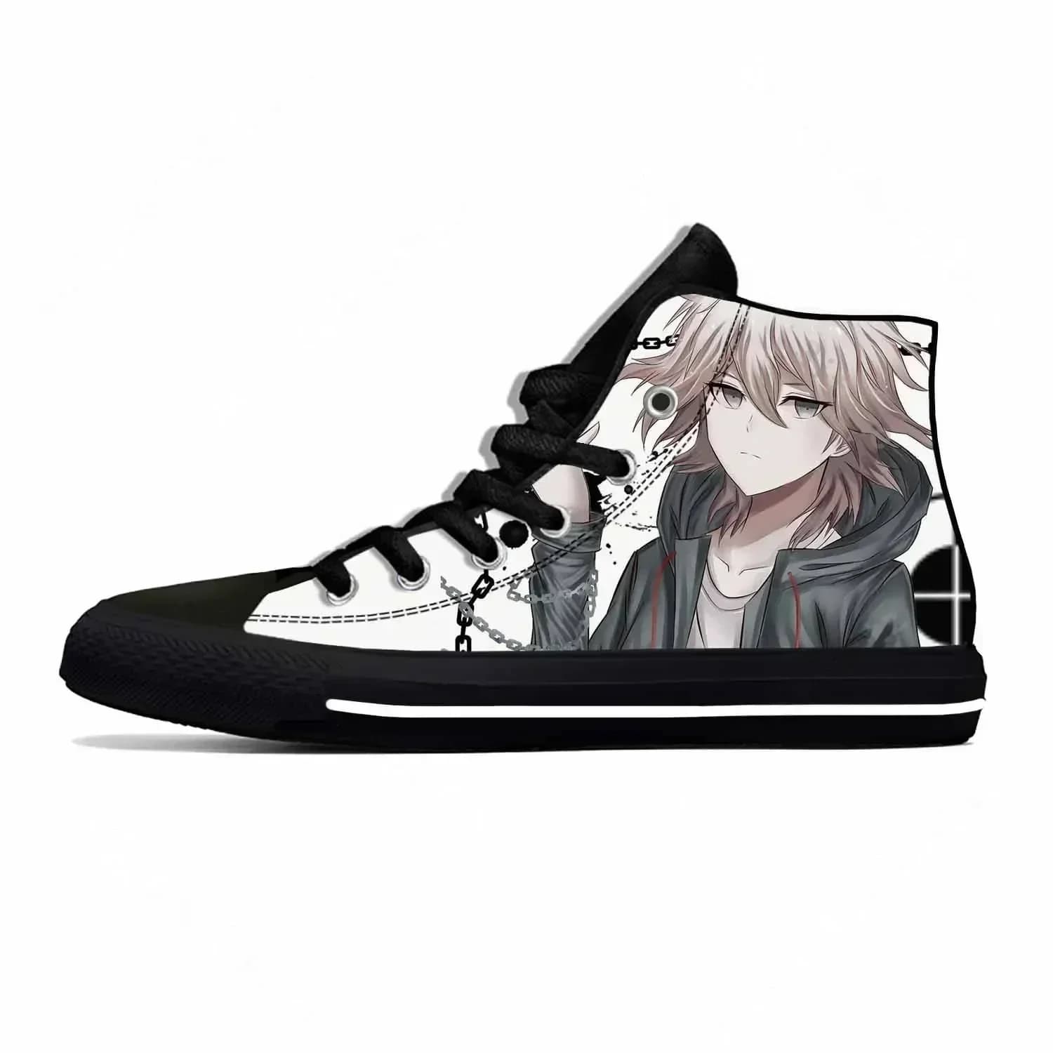Scarpe Casual Estive Anime Cartoon Game Danganronpa Komaeda Nagito, Sneakers Alte Unisex, Scarpe da Skateboard