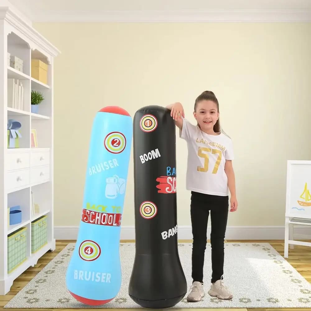 Sacco da Boxe Gonfiabile per Alleviare lo Stress, in PVC Rinforzato, per Bambini, Sacco da Pugilato per Allenamento, Sacco Fitness con Colonna d'Acqua, Unisex