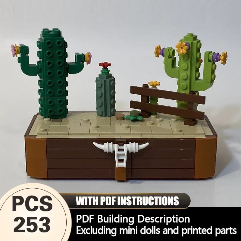 Creators Plant Series Model MOC Building Bricks Desert Plant Stand Modular Technology Gifts Holiday Assemble Children Toys Suit