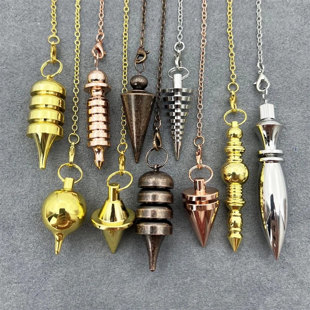 Cono 100% Rame Ottone Ciondolo in metallo Pendolo per Divinazione Dowsing Guarigione Reiki Egiziano Isis Penduli Professionale A001