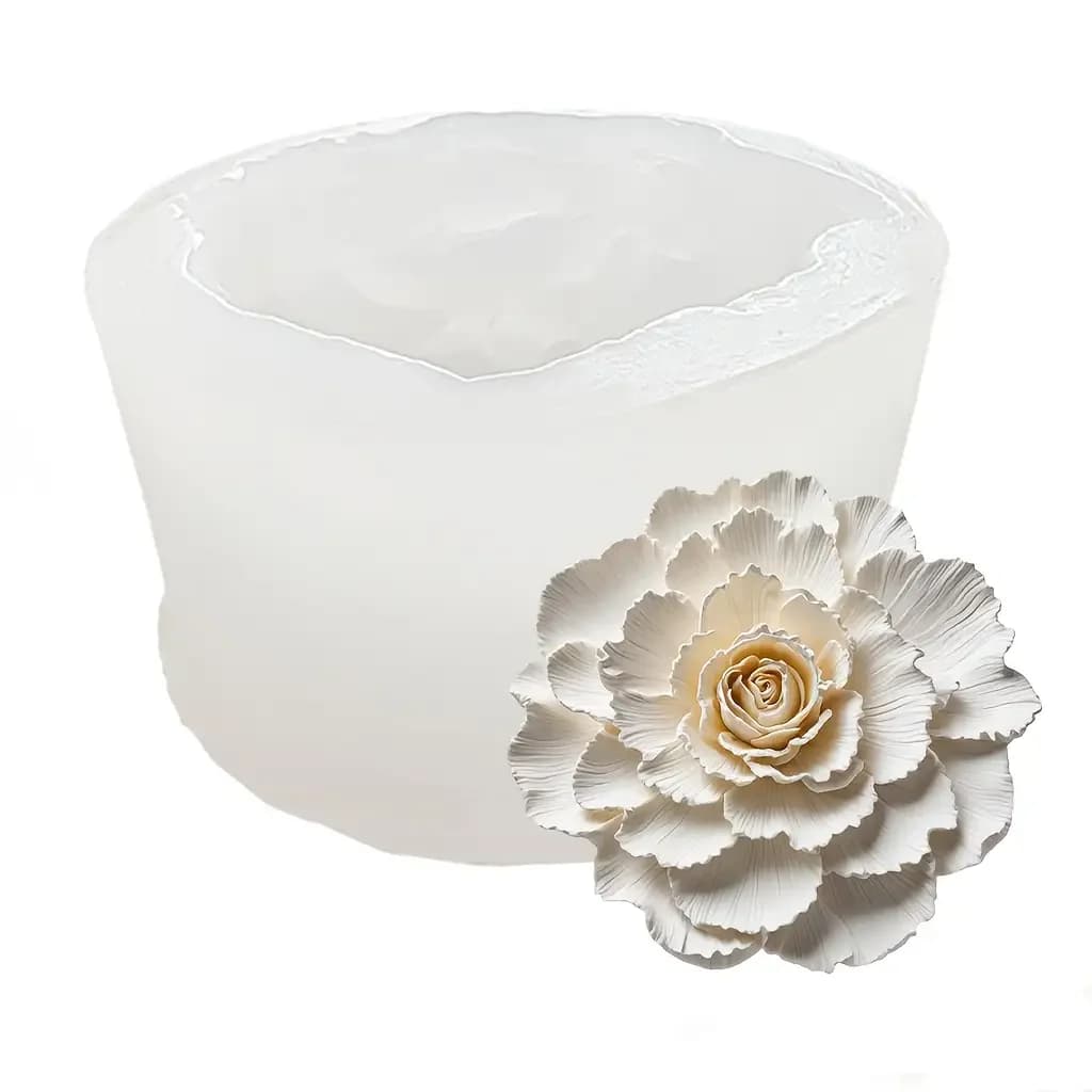 Stampi in silicone per fiori adatti per resina epossidica e cera - Design complesso di petali a strati con forme floreali irregolari, adatti per la creazione di gioielli, decorazioni per candele, Natale, San Valentino e artigianato fai-da-te - Riutilizzabile, non è necessaria alcuna elettricità, materiale antiaderente durevole
