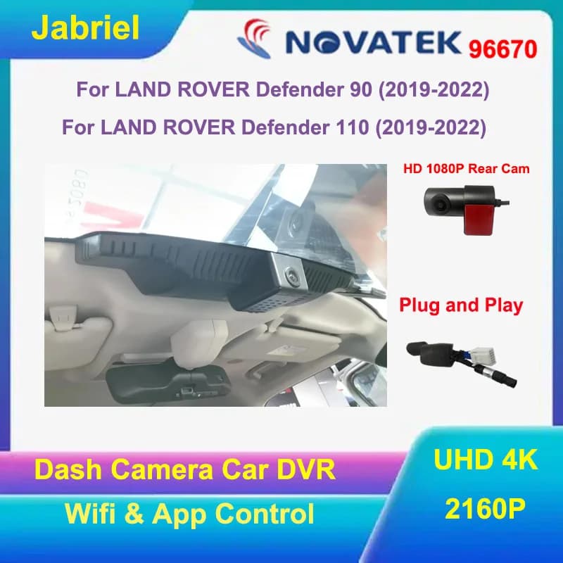 Dash Cam 4K per LAND ROVER Defender 110, Registratore Video WiFi per LAND ROVER Defender 90 2019 2020 2021 2022 2023, Telecamera DVR per Auto