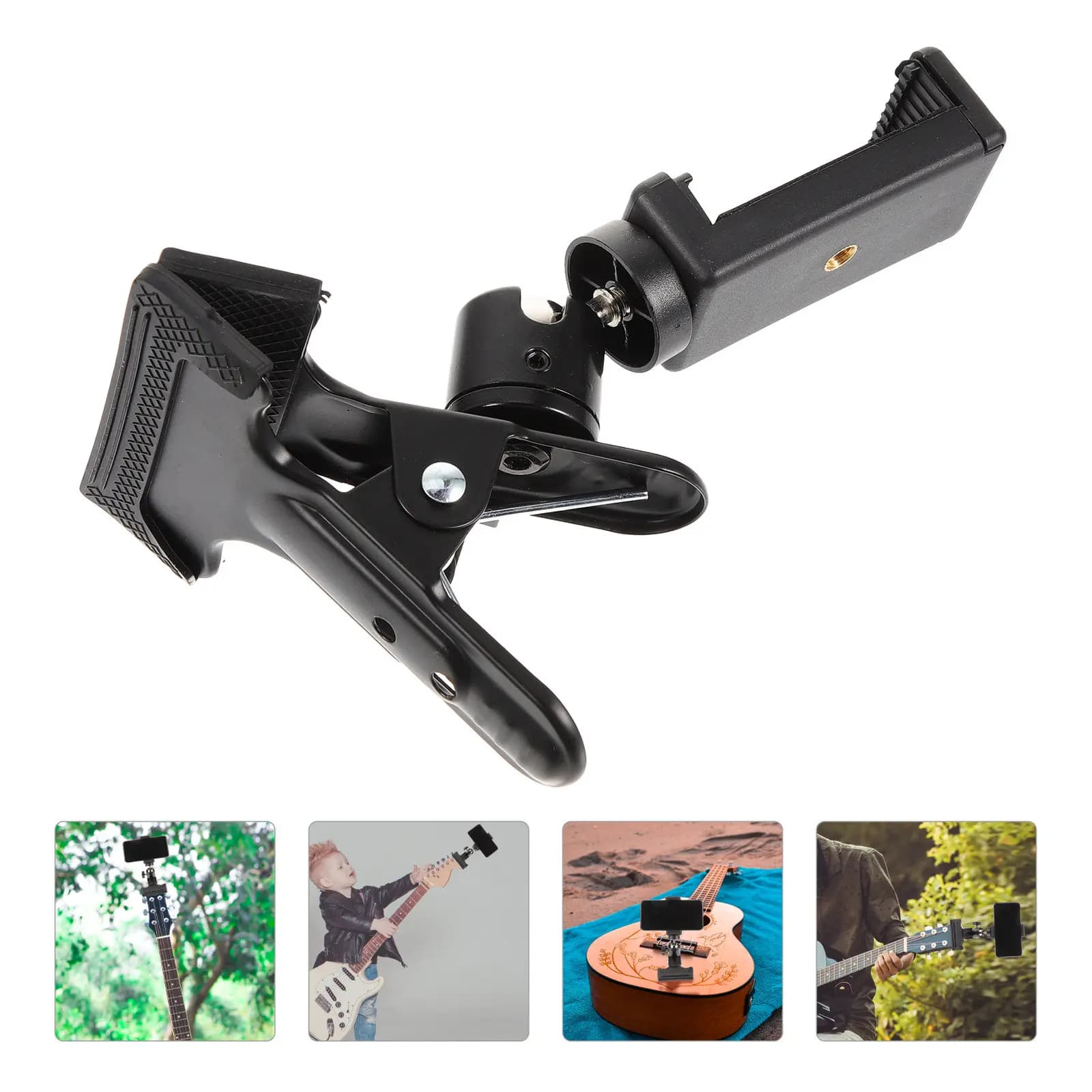 Supporto per Telefono da Chitarra con Clip Girevole a 360 Gradi, Clip per Supporto Telefono Cellulare da Chitarra, Parte per Strumento Musicale per Visualizzazione Spartiti