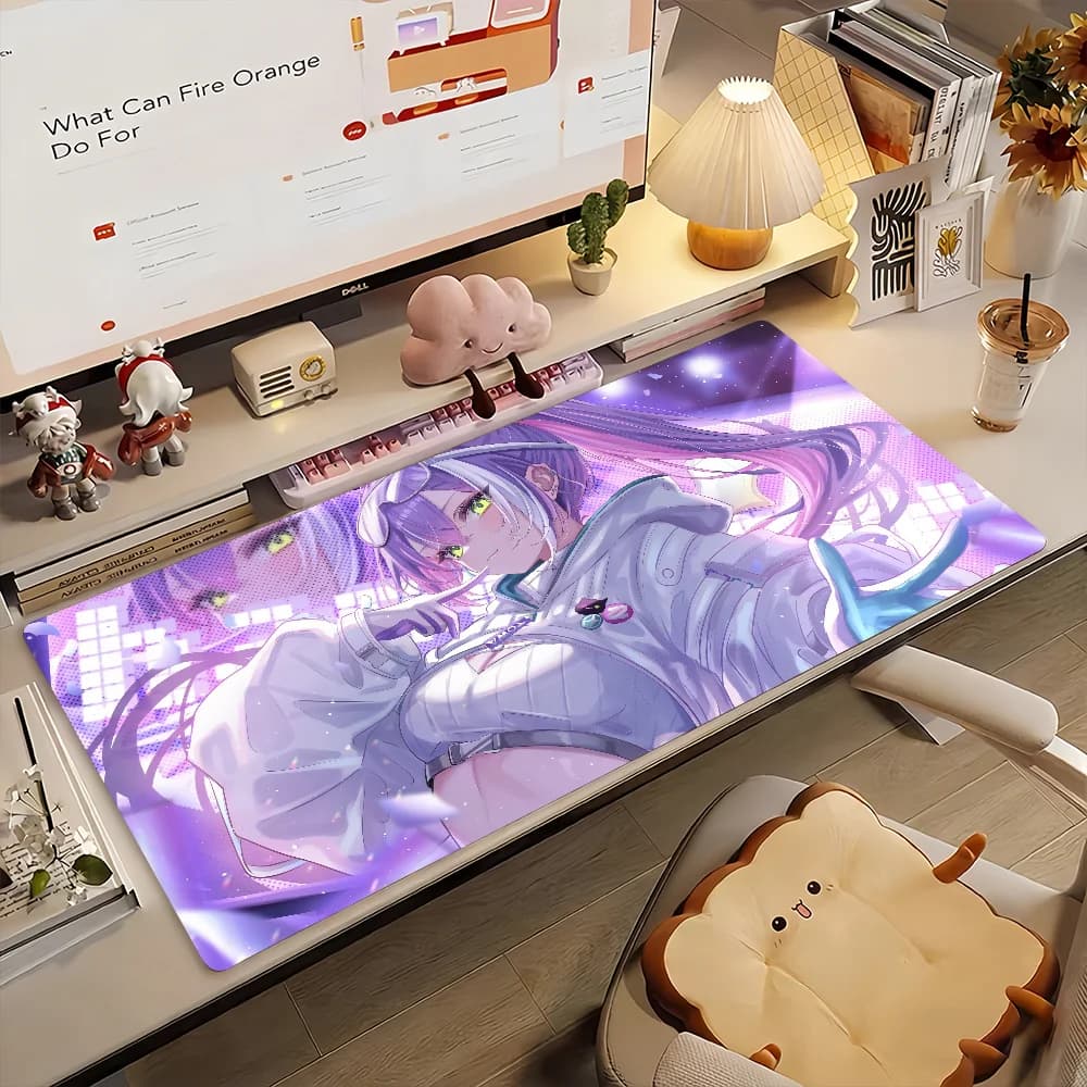 XXL 900x400mm Dark Angel Streamer Girl Mouse Pad, Non-Slip Rubber Base, Gamer Balance Deskmat for Laptop Office, Large Mat