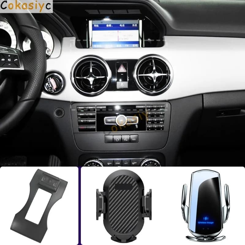 Car Phone Holder For Mercedes Benz GLK X204 2013 2014 2015 Mobile Phone Mounts Car Wireless Charging Special Fixed Base
