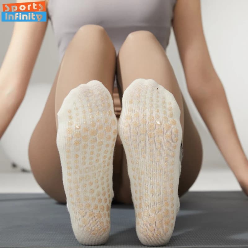 Calzini Yoga a Mezza Gamba in Cotone Bicolore Antiscivolo per Donna, Calze Pilates per Sport all'Aperto, Fitness e Danza