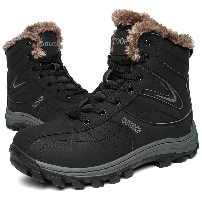 Stivali da neve tattici militari da uomo in vera pelle, scarpe da caccia ed escursionismo, stivali invernali da uomo, scarpe da esterno imbottite e calde