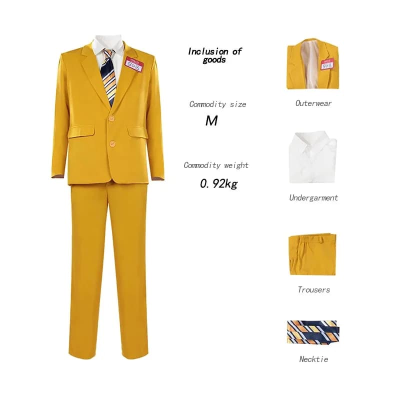 Film BOB Cosplay Uniforme Vestito Con Cravatta per Uomo Vestito Travestimento Carnevale Costume di Halloween adulta;2,c'4,h.