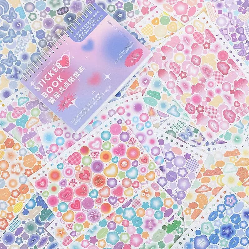 MINKYS New Arrival 50pcs One Set Kawaii Love Heart Butterfly Decorative Stickers Book DIY Scrapbook Stickers Confetti