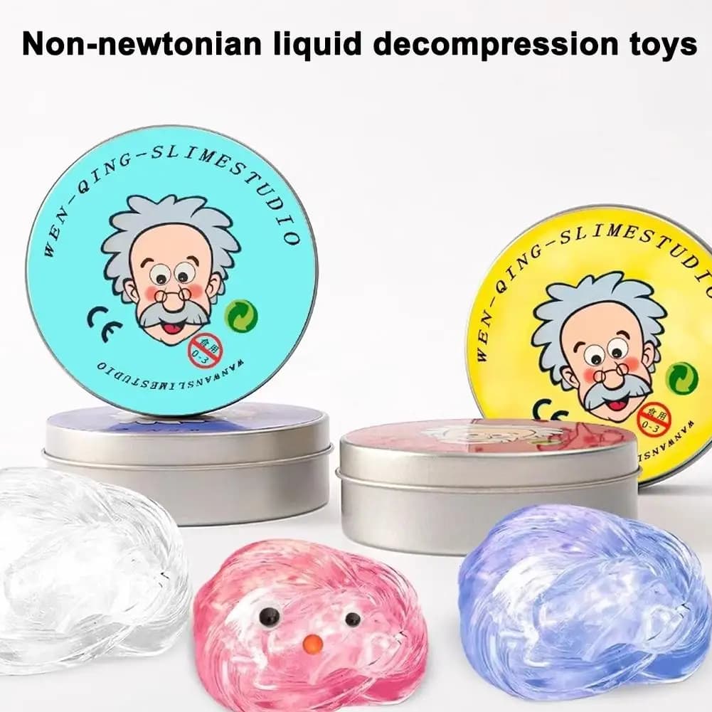 Giocattoli Decompressione Liquidi Non-Newtoniani Colorati, Composto Modellabile Trasparente Elastico, Artigianato Creativo Non Tossico