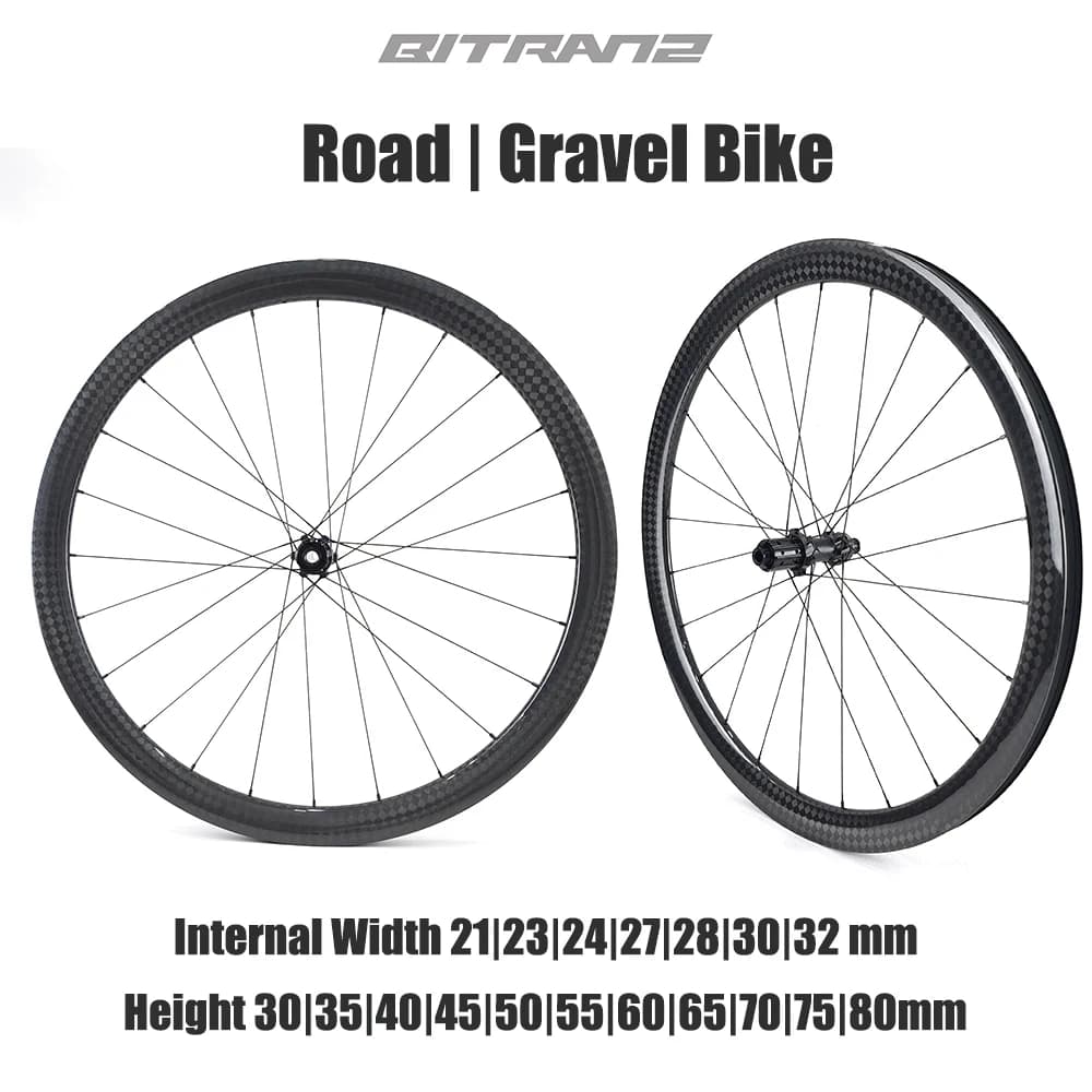 Set Ruote per Bici da Strada in Carbonio 700c Tubeless a Disco Clincher con Gancio o Senza Gancio Interno 21/23/24/27/28/30/32mm Leggero Goldix R240SL