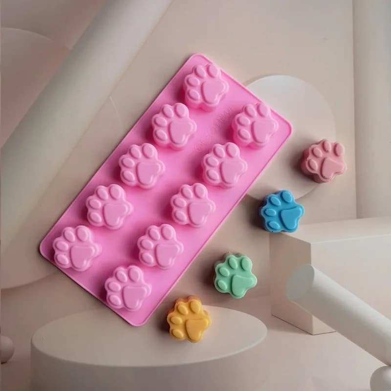 Stampo in Silicone a Forma di Zampa di Gatto, Strumento Fai-da-Te per Cioccolato, Torte, Caramelle, Budini, Gelatine, Sapone, Resina e Cubetti di Ghiaccio