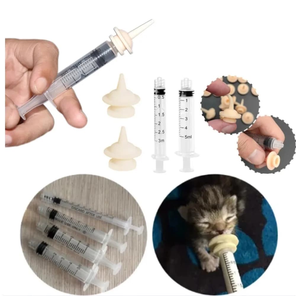 Food Grade Soft Silicone Dogs Cats Feeding Device Detachable Needle Tube Newborn Pets Pacifier Syringe Set Pets Feeder Supplies