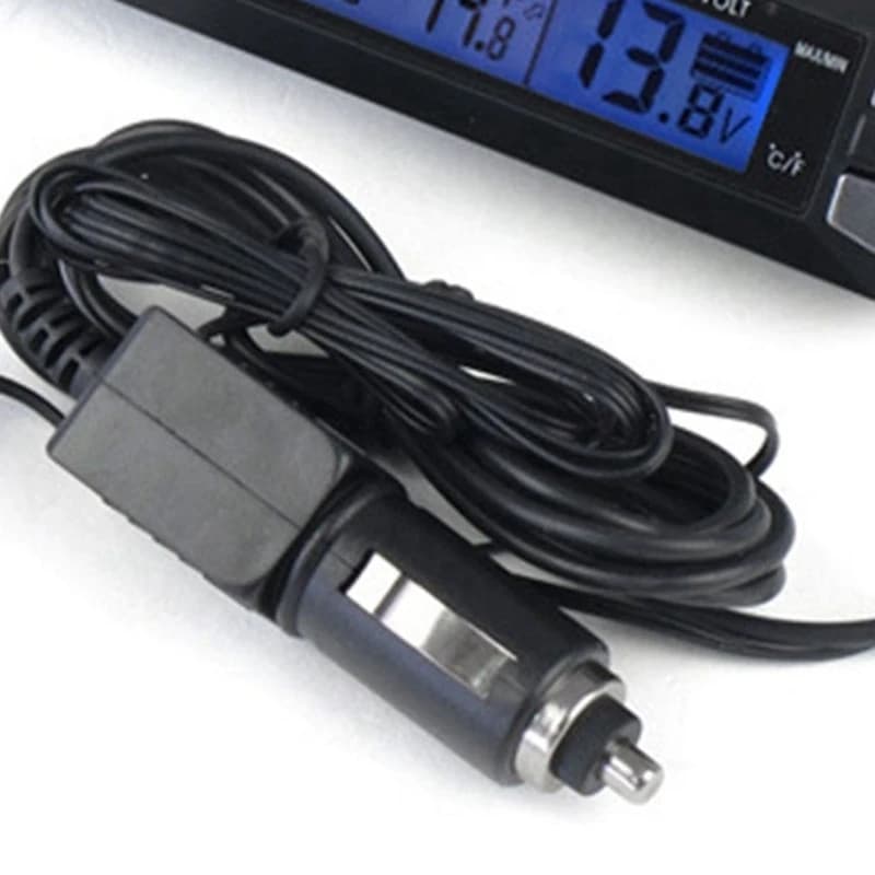 12V 24V Termometro per auto LCD Digitale Monitor di tensione del veicolo Orologio Misuratore di temperatura per auto Voltmetro Cavo Sensor-A23R