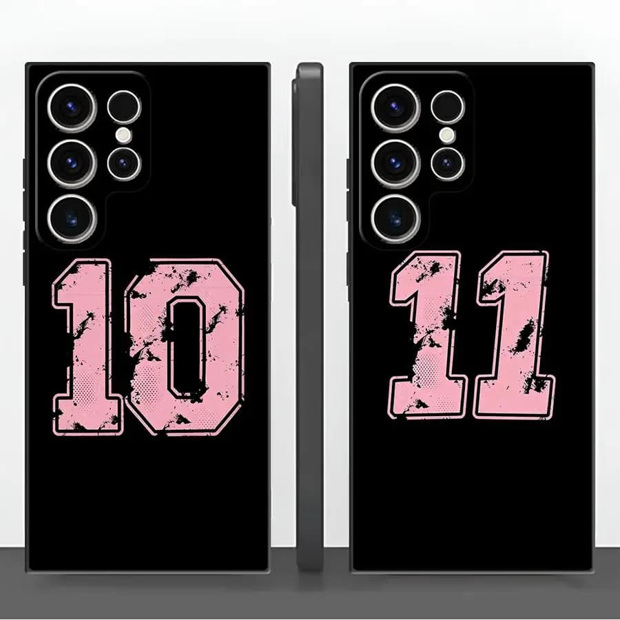 Cover per Telefono con Numero di Calcio per Samsung Galaxy S26 S24 Plus S25 Ultra S21 FE S20 Note 20 Ultra 8 9 10 S10 S9 S23
