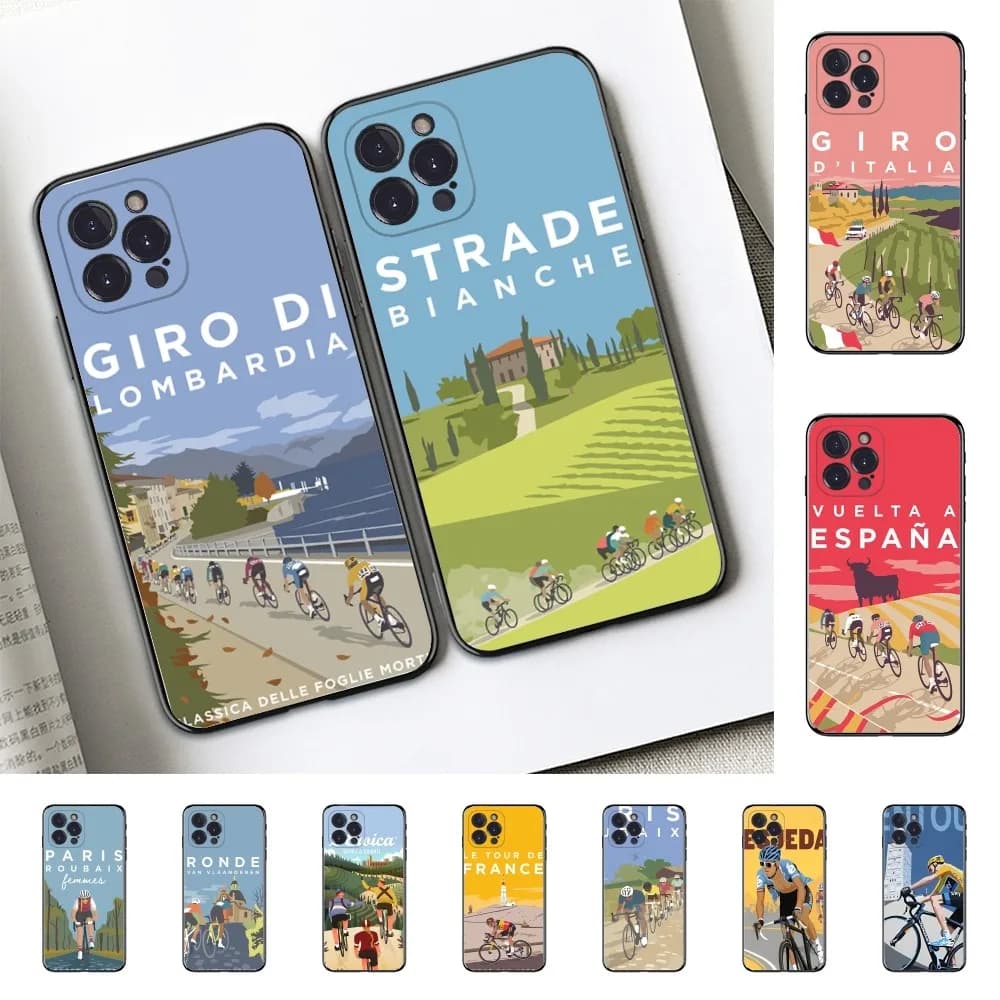 Custodia per telefono sportiva bici da bicicletta per iPhone 15 14 11 12 13 Mini Pro XS Max Cover 6 7 8 Plus X XR SE 2020 Funda Shell